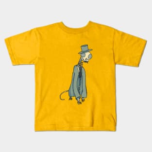 Gentleman Skeleton Cat Kids T-Shirt